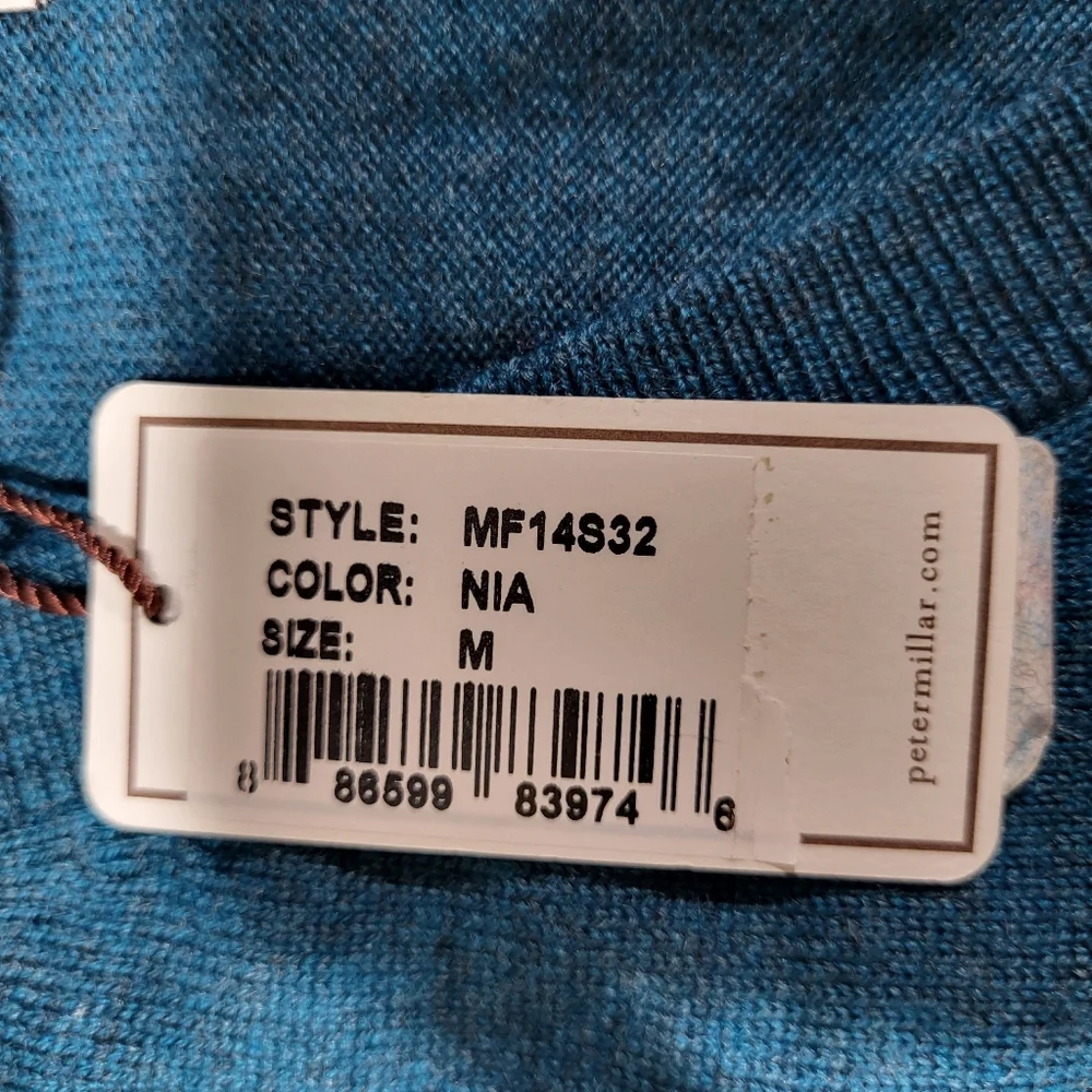 Peter Millar Sweater Vest Mens Medium Knit 100 % Merino Wool Blue Golf - Picture 7 of 16